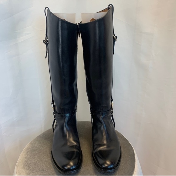GUCCI Black Charlotte Flat Riding Boot Sz 38.5 equestrian - Picture 5 of 16